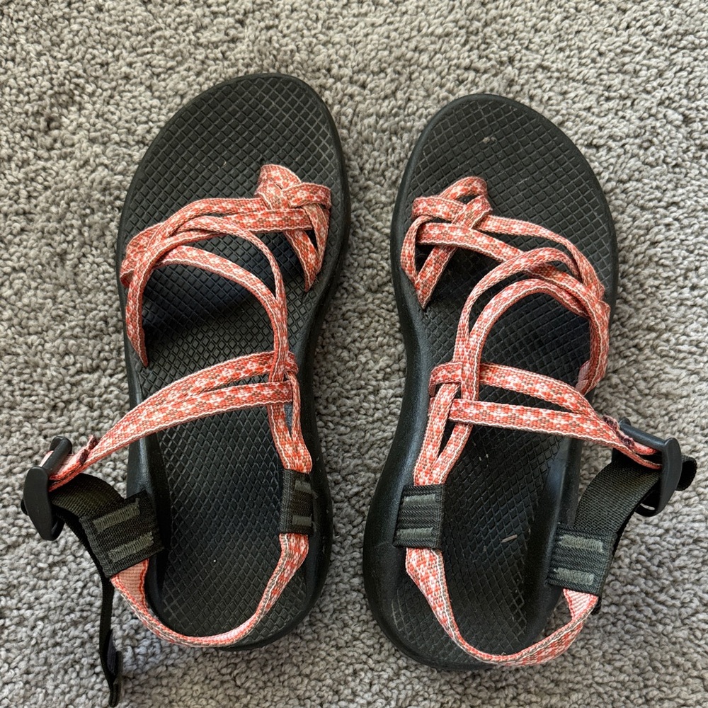 Chaco Women's Sandals - Dark Green and Coral